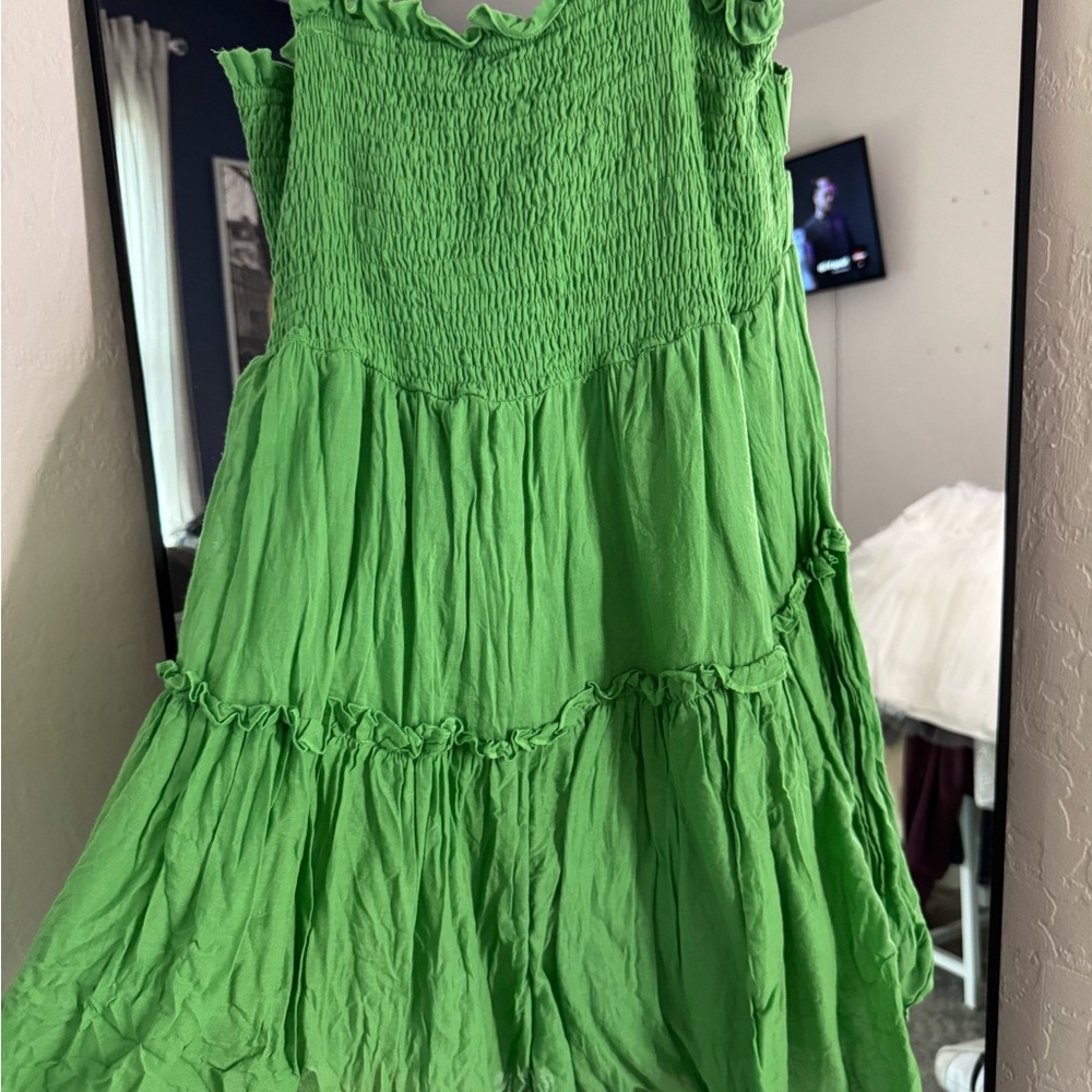 Altar'd State Green Sundress Sleeveless Scoop Neck Casual